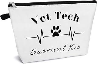 Vet Tech Gifts for Women Cosmetic Bag Veterinary Technician Thank You Gift Veterinarian Gifts Makeup Bag Birthday Thanksgiving Graduation Gift for Vet Tech Veterinarian Medicine Student Travel Pouch
