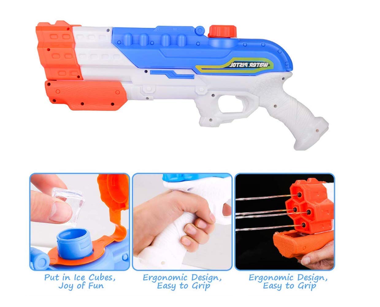 Amazon | 水鉄砲 4つノズル 大容量1200CC ウォーターガン 水