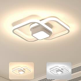 Trailabo Luminária de Teto LED, 3 Cores Reguláveis, Controle de Intensidade, para Sala e Quarto (Branco)