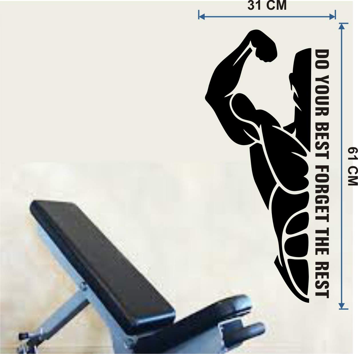 Ruby DÉCOR Motivational Gym Sticker for Wall and Glass Size 61cmX31cm-image-8