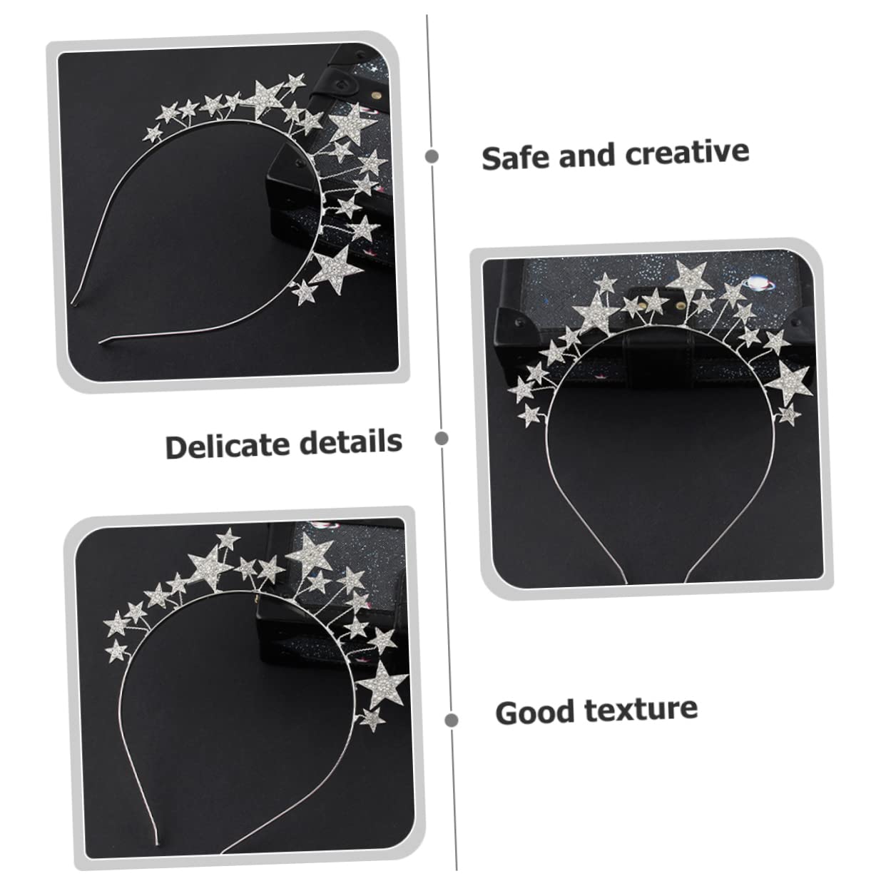 FRCOLOR 5pezzi Cerchietto Elegante Con Strass Stella Per Donne e Ragazze Accessorio Per Shiny Per Matrimoni e Feste Design Creativo e Leggero Per Eventi Speciali