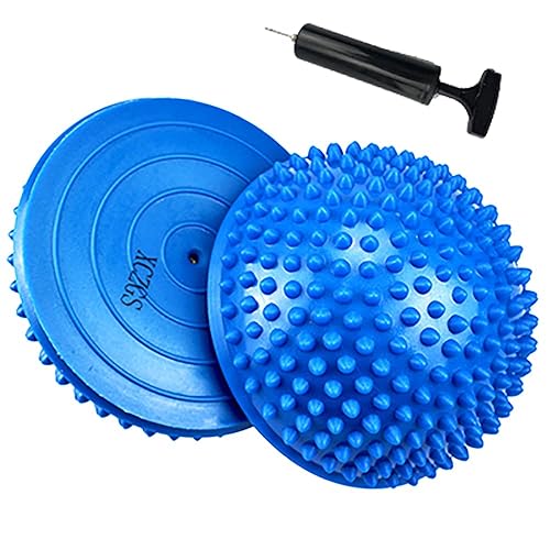 2PCS Hedgehog Balance Pods, Pimples Pilates Ball, Half Spiky Fitness Domes for Kids Adults Sports, Foot Massage, Stability Training, Muscle Balancing Therapy, Motor Skills Yoga Gymnastics Exercise