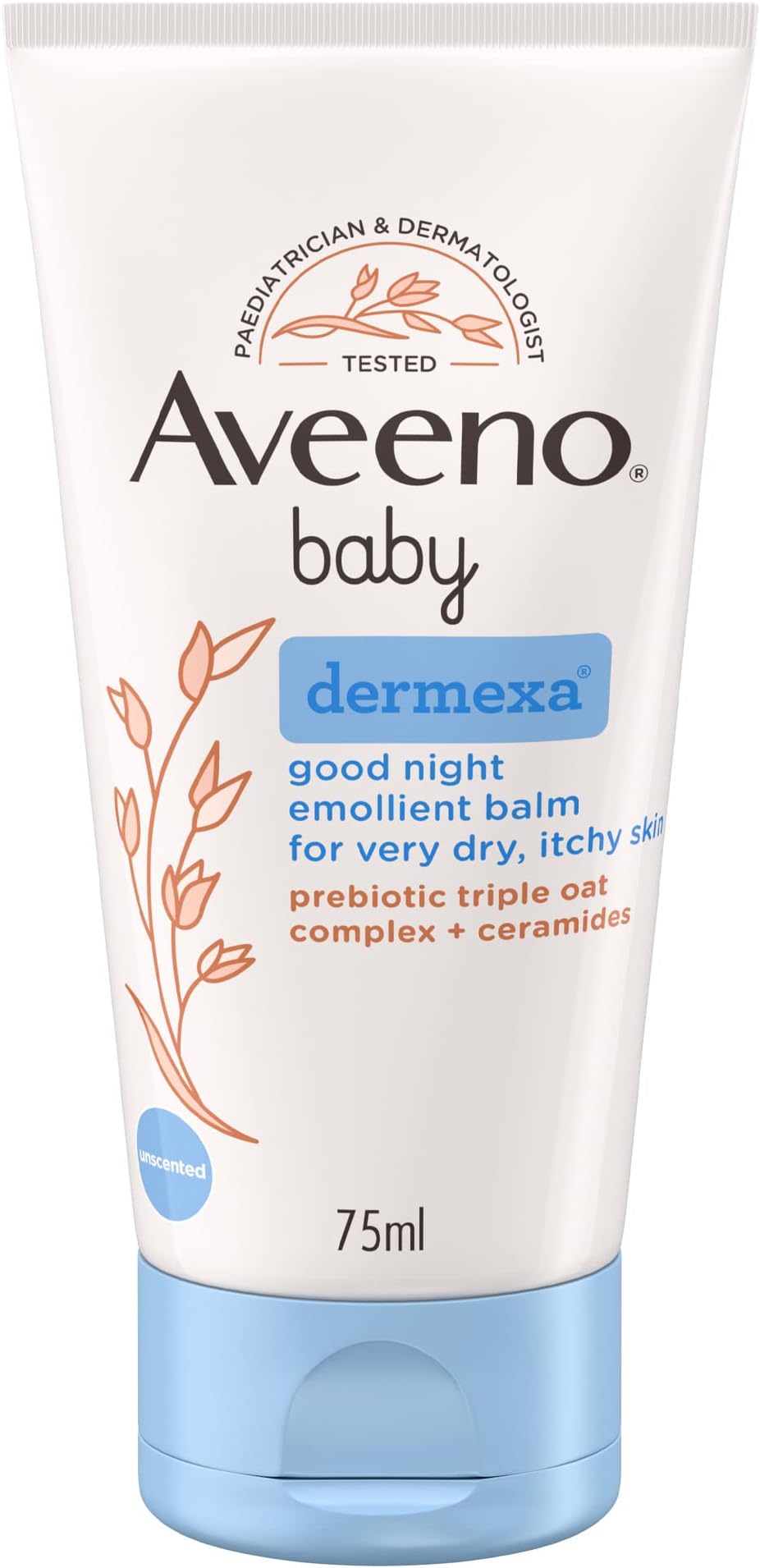 Dermexa Good Night Emollient Balm (1x 75ml), for Immediate Soothing and Long-Lasting Moisturising Effect, Relief from Irritation and Dryness, Infant Balm for Delicate, Sensitive Skin