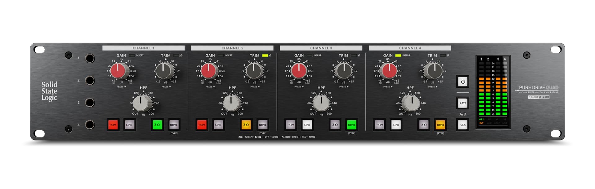 Solid State Logic PureDrive QUAD Microphone Preamp and Audio Interface