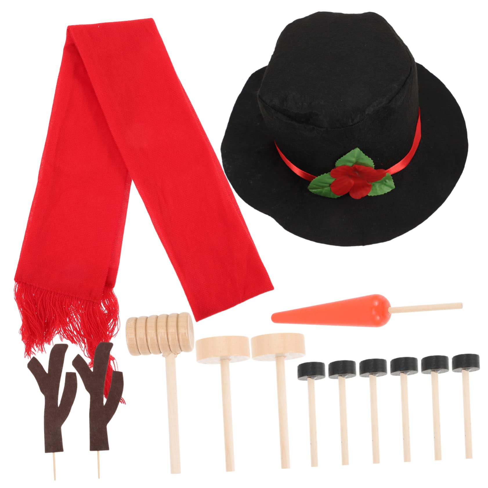 PRETYZOOM 3 Sätze Schneemann Verkleiden Sich Weihnachts-schneemann-kit Weihnachtsschneemann Dekore Dekorative Schneemann-Requisite Schneemann-kleidungszubehör Schneemann-schal Polyester