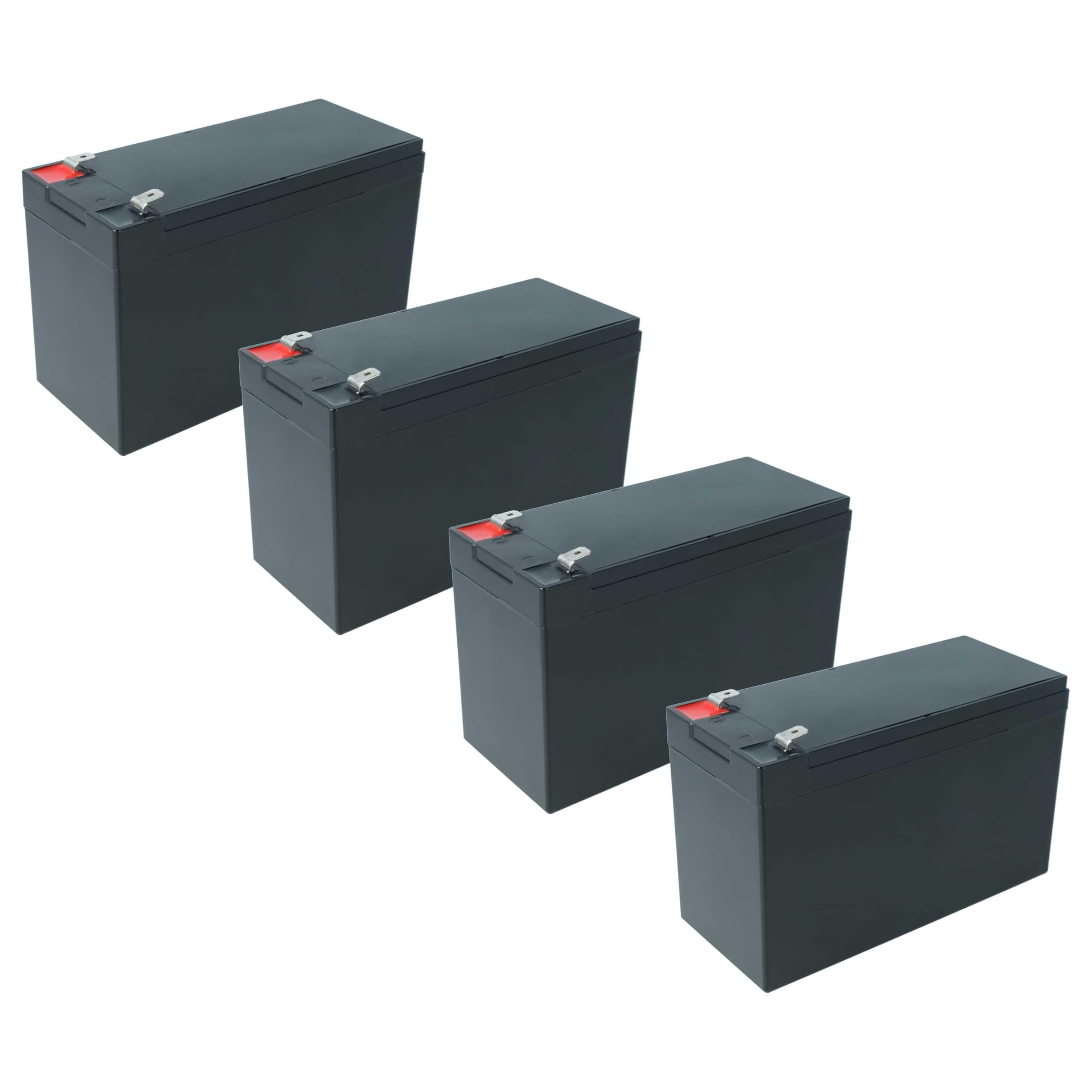 vhbw 4 x akumulator pokładowy kompatybilny z samochodami zabawkowymi dla dzieci, przyczep kempingowych, łodzi, kamperów (6 Ah, 12 V, AGM), 15,2 x 10 x 6,6 cm