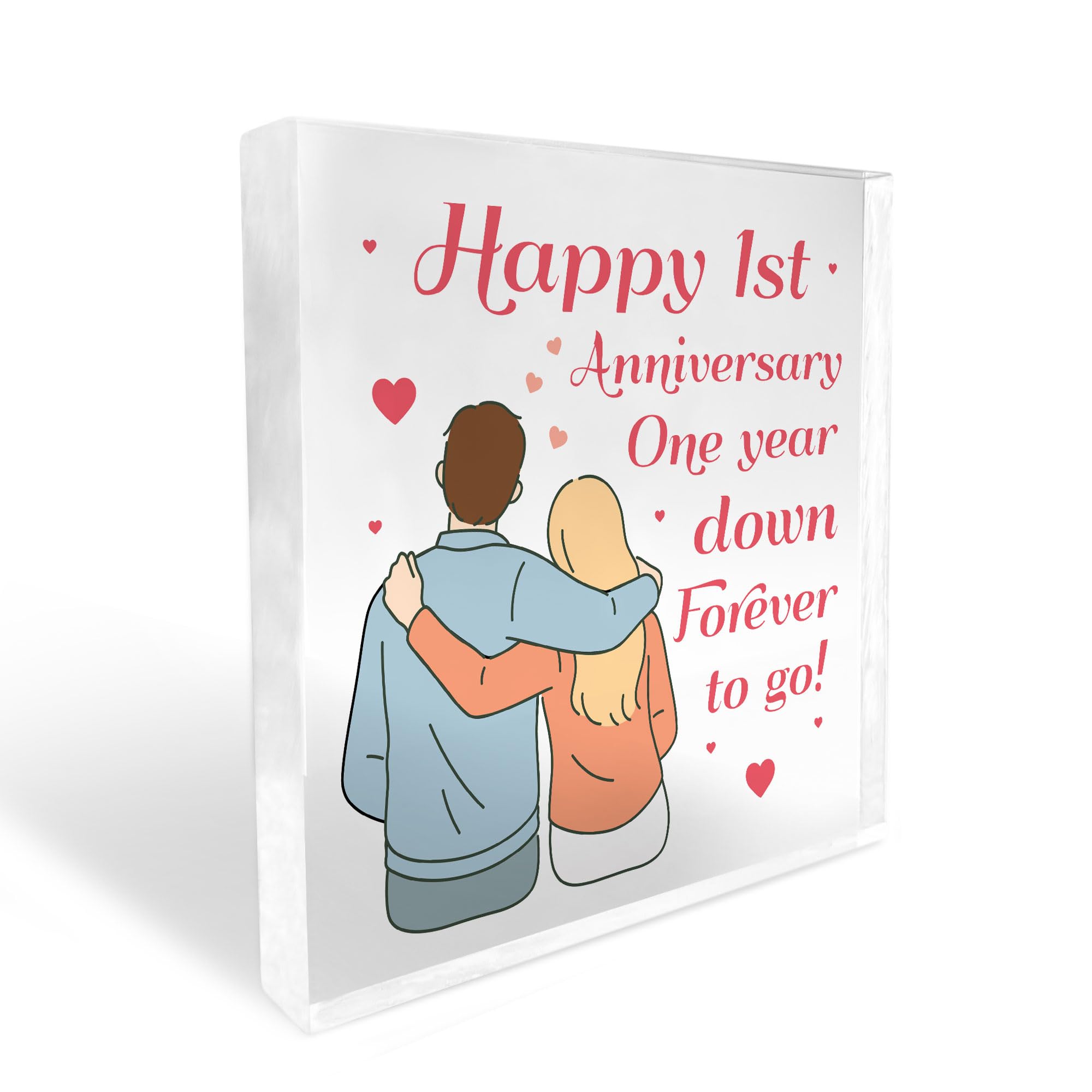 Red Ocean Gift For Husband Wife 1st Wedding Anniversary, Gift For Him Her, Acrylic Block, Boyfriend Girlfriend Gifts, 1st Anniversary