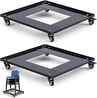 2 Pcs 22.75 x 23.5 x 3.9 Inch Metal Stacking Chair Dolly 330 Lbs