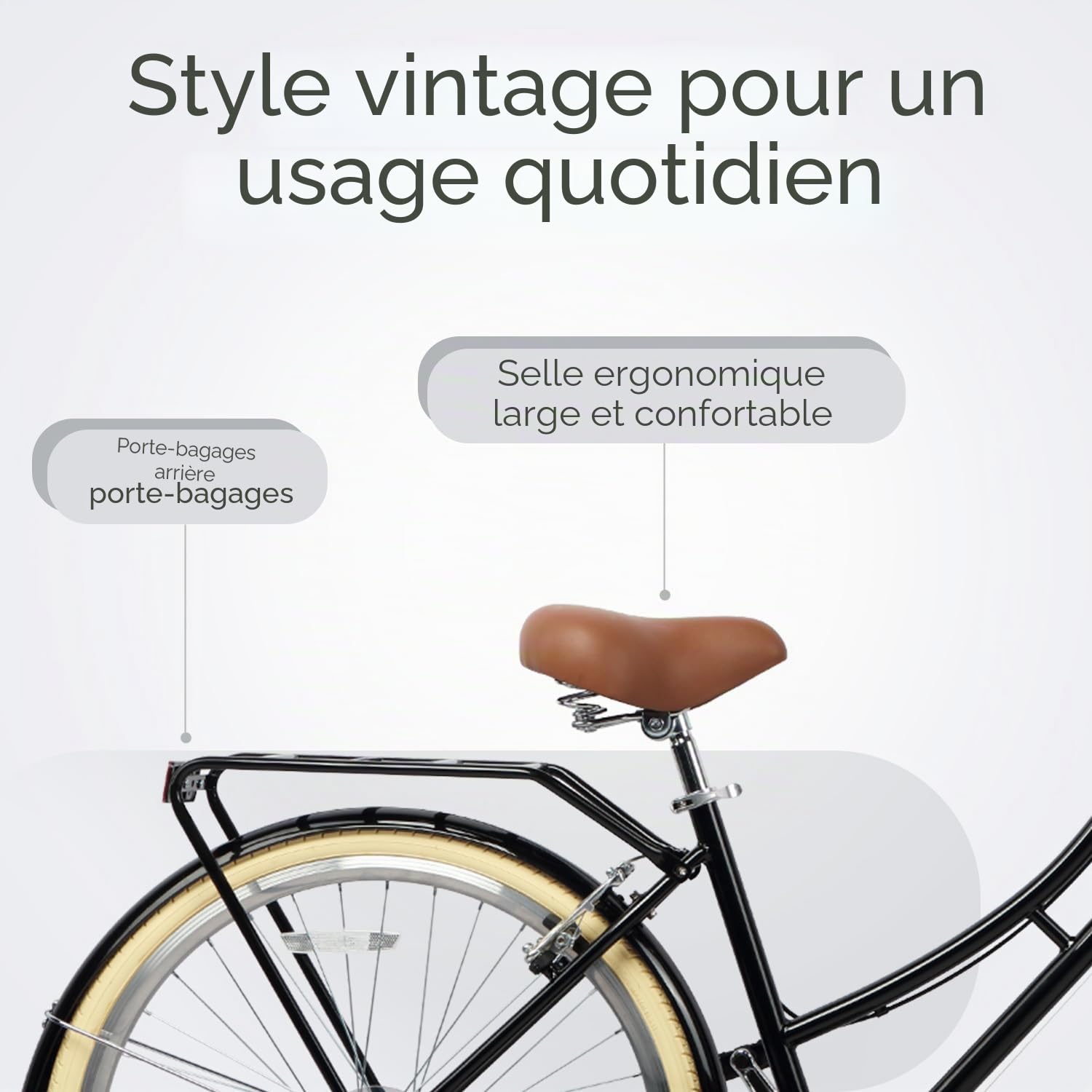 AVASTA Vélo Hybride Urbain 26" pour Femmes, Pratique et élégant pour Le Trafic Urbain, Différentes Couleurs.