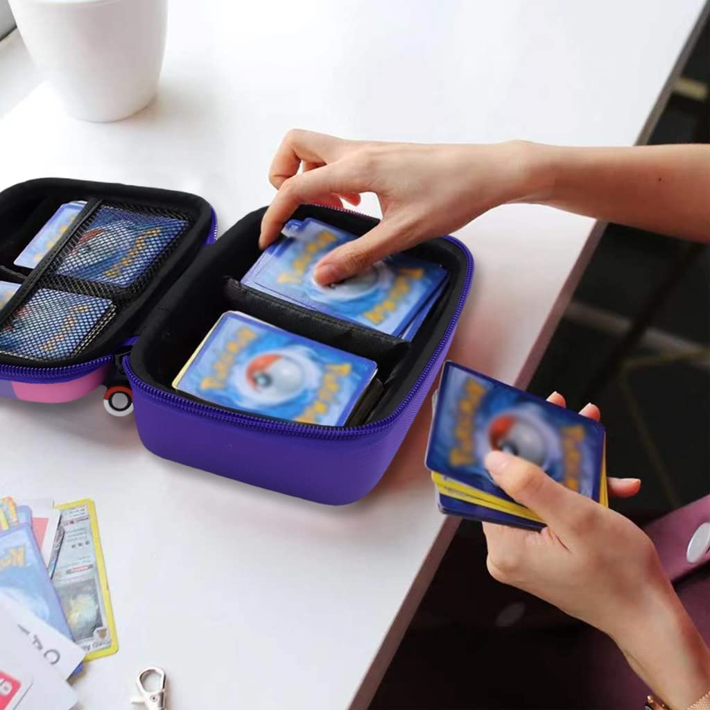 PATPAT® Poke-mon Binder, Poke-Mon Cards Holder for 200 Trading Cards Cartoon Prints Zipper Bag Trading Cards Binder Trading Cards Album Organizer Bag Game Cards Case Xmas Gifts for Kids Boys Girls Mew 1