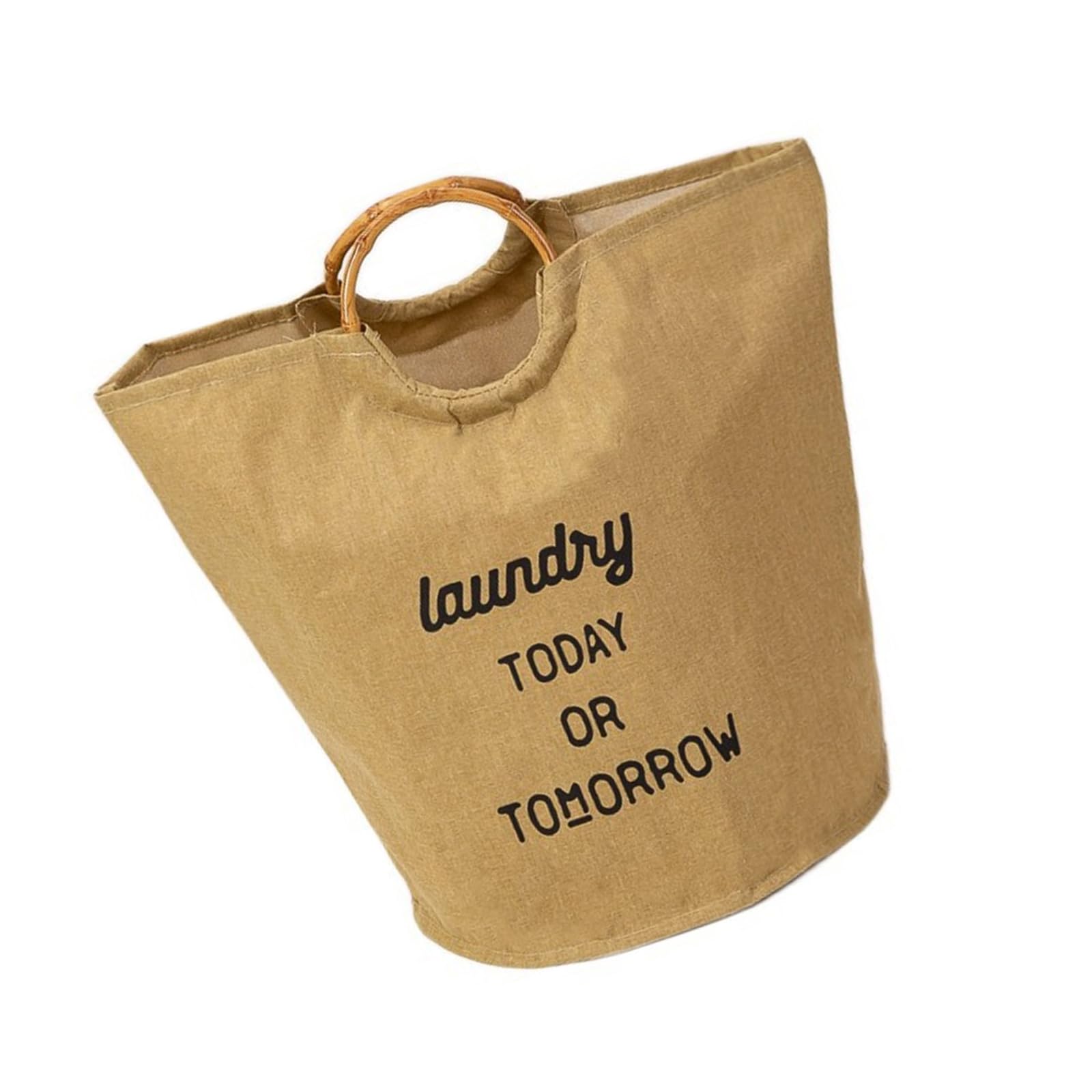 Elnwnnkc Space Saving Handle Laundry Bag Foldable Cotton Hamper Fabric Storage Bag for Home Bathroom Storage Home Solution