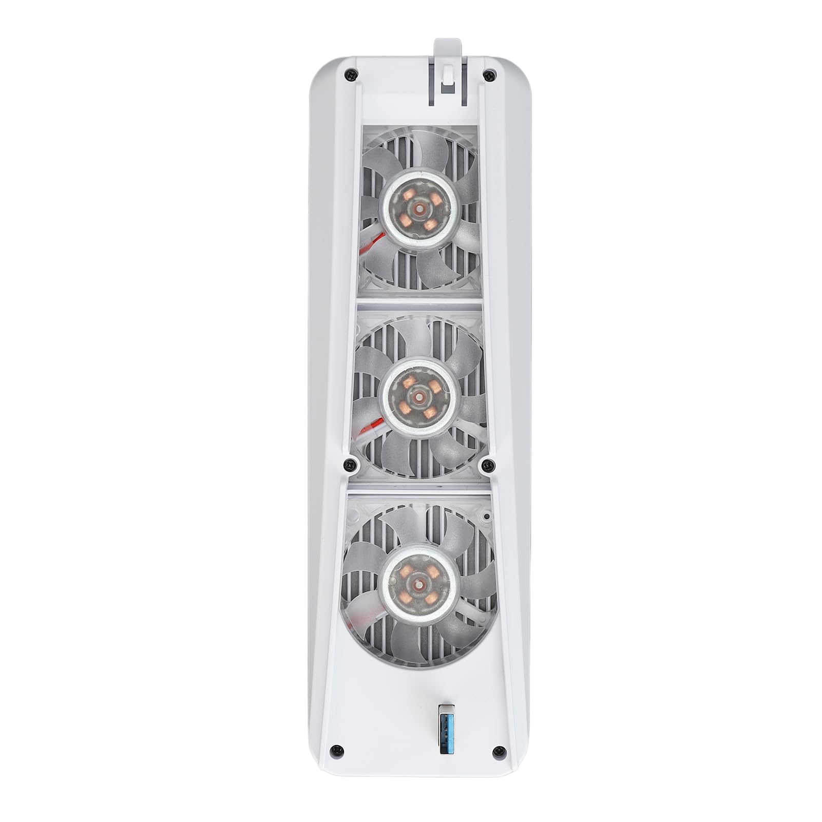 Ventola di Raffreddamento Console per PS5, Ventola Silenziosa per PS5 Aggiornata con 3 Ventole e HUB USB Extra, Effetto Lampada Blu, per Console di Gioco PS5 (WHITE)
