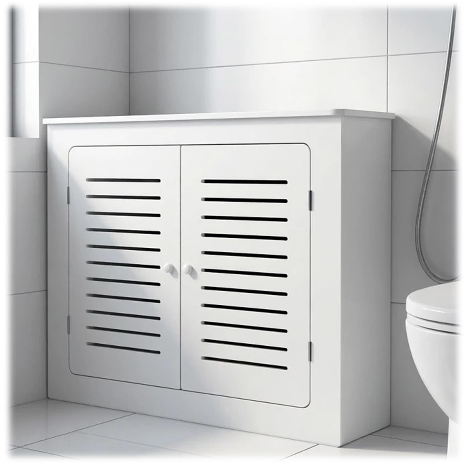 Gabinete decorativo con estante for radiador con WPC impermeable de 12 mm,