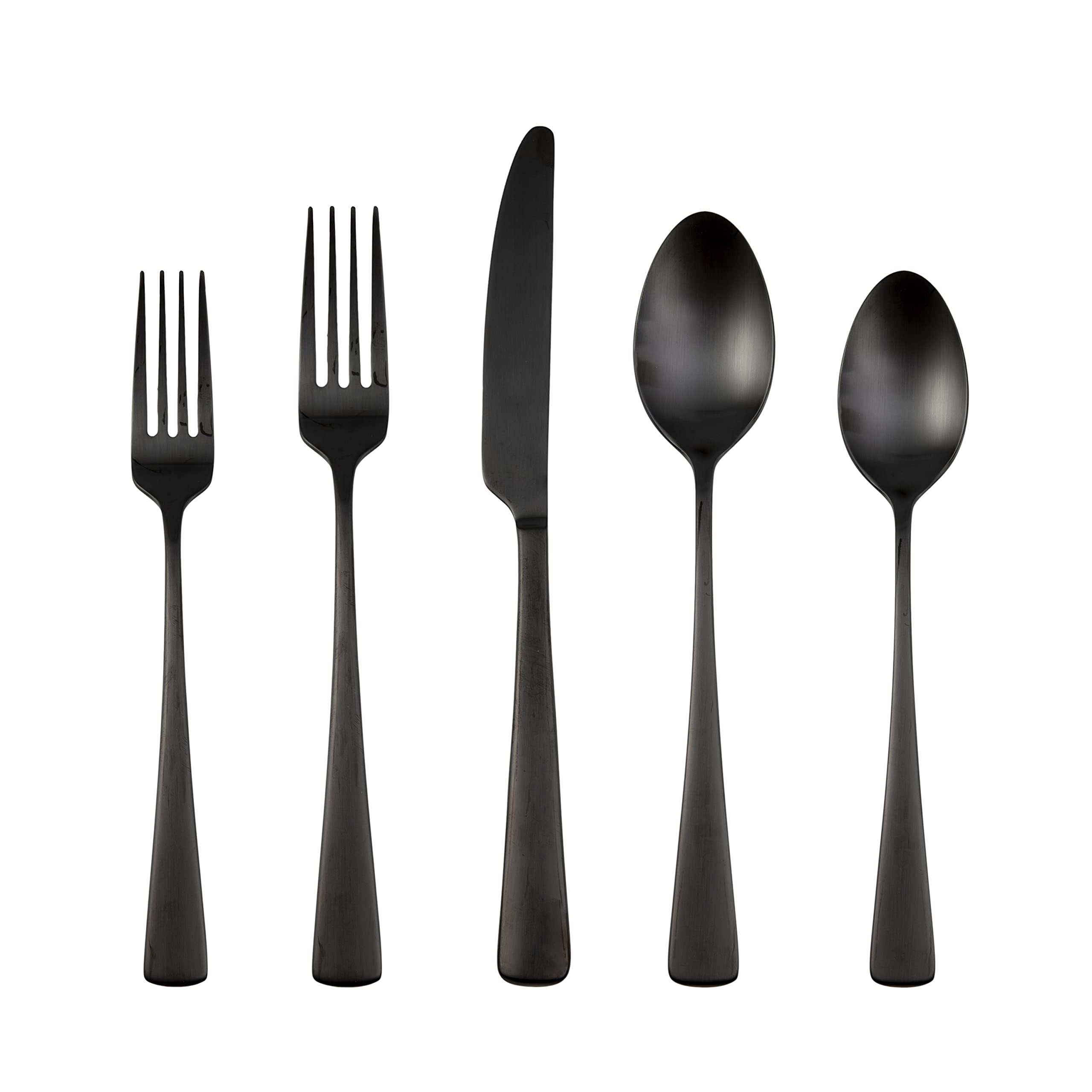 Cambridge Silversmiths Cerys Black Satin 20-Piece Flatware Set, Service for 4