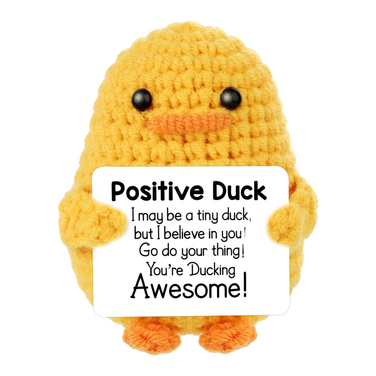 ZappelStift For Girlfriend, Wife, Her Funny Positive Duck Gifts, Small Handmade Crochet Animals Cute Stuff, Cheer Up Gifts for Women Men Birthday Presents, Emotional Support(2pcs)