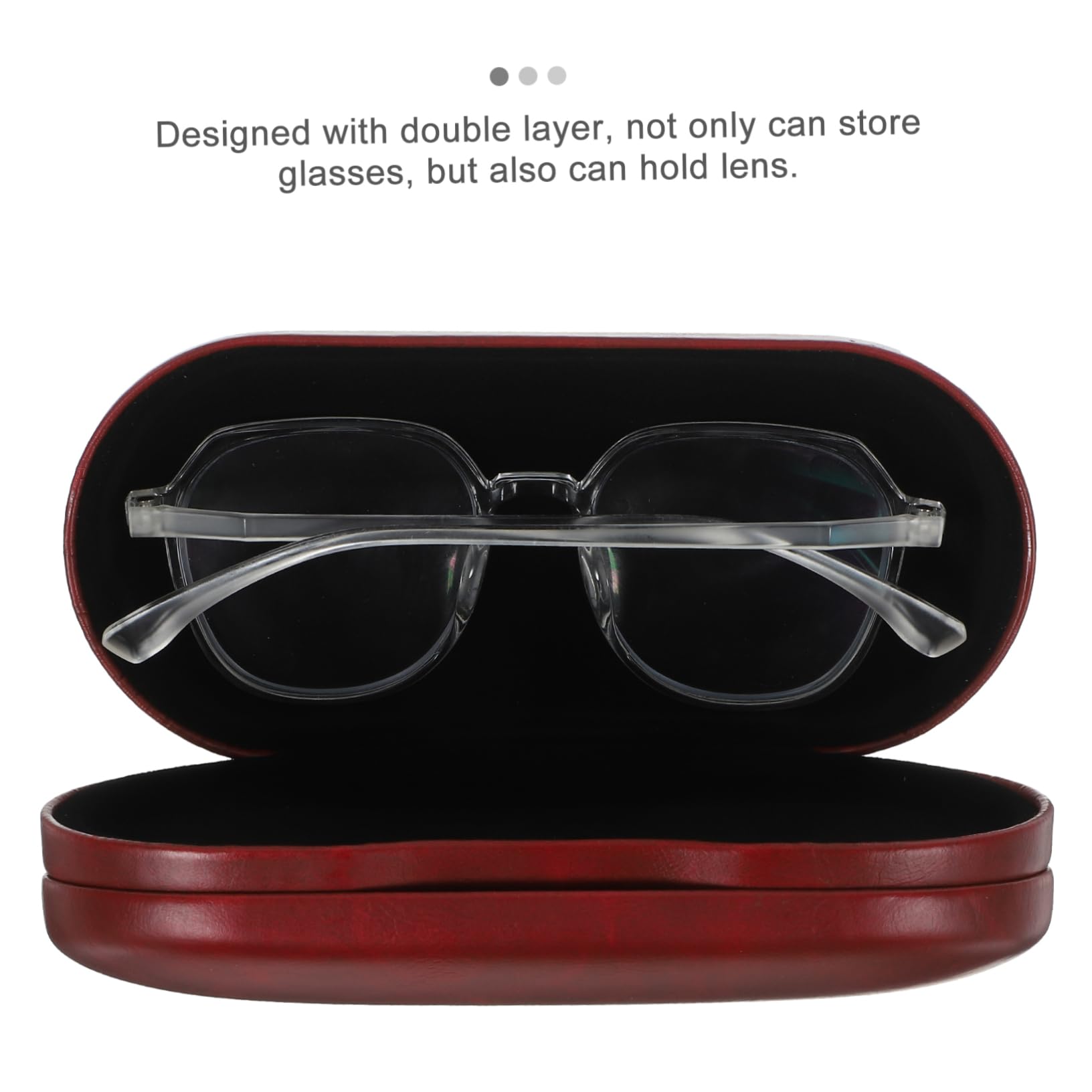 Ipetboom 5juegos Estuche De Gafas Doble Portátil Caja De Almacenamiento para Gafas y Lentes De Contacto para Viajes y Actividades Al Aire Material PU Resistente y Ligero