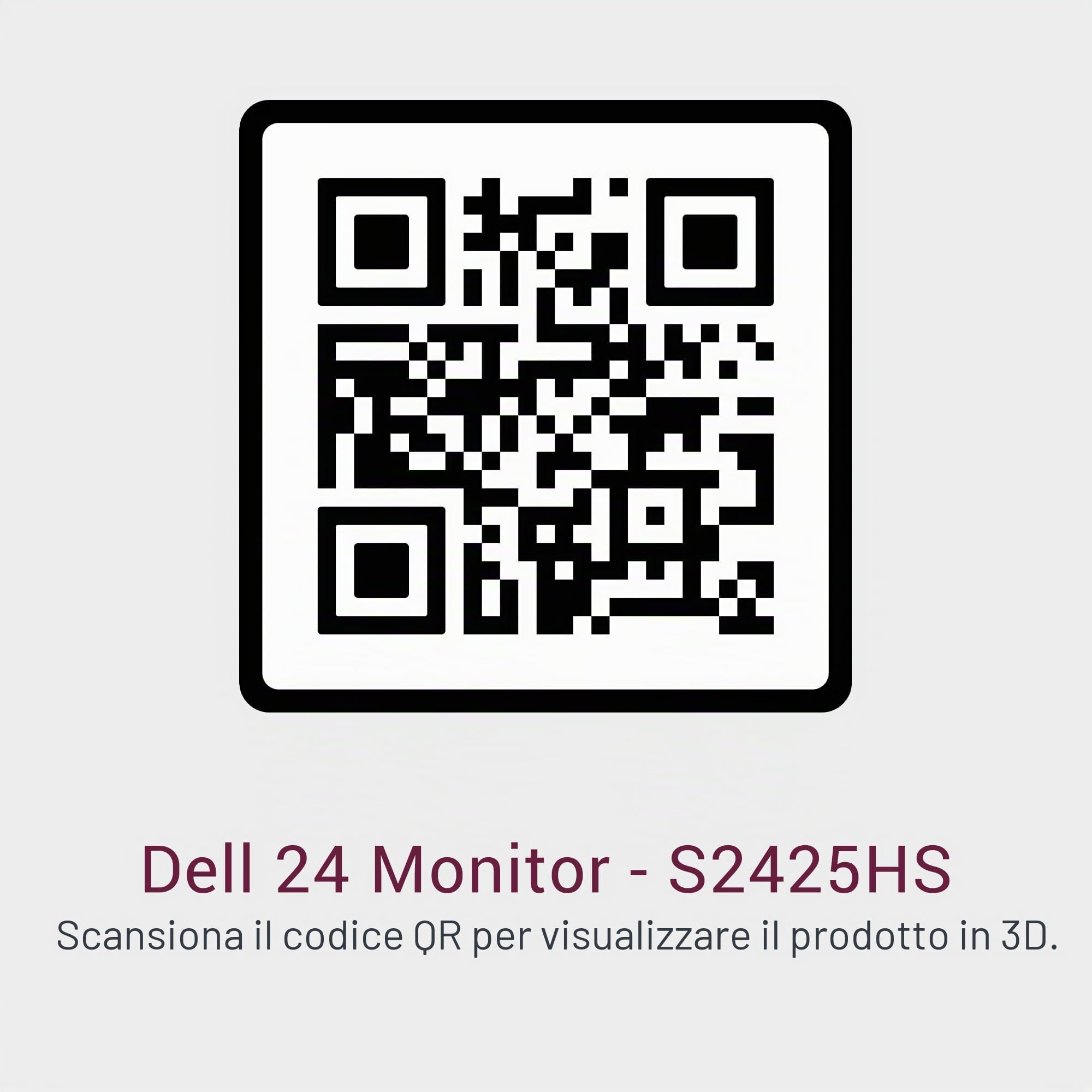 Dell Monitor S2425HS - 23,8 pollici FHD (1920 x 1080), 100 Hz, 1500:1, TÜV Rheinland Eye Comfort 4 stelle, altoparlanti integrati 2 x 5 W