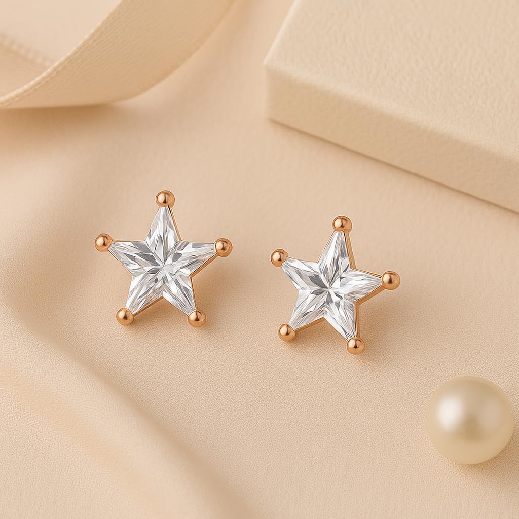 LeCalla 925 Sterling Silver Cubic Zirconia Stud Earrings for Women | Classic CZ Silver Earrings Jewelry | Birthday Anniversary Valentine’s Day Gift for Her, Wife, Mom