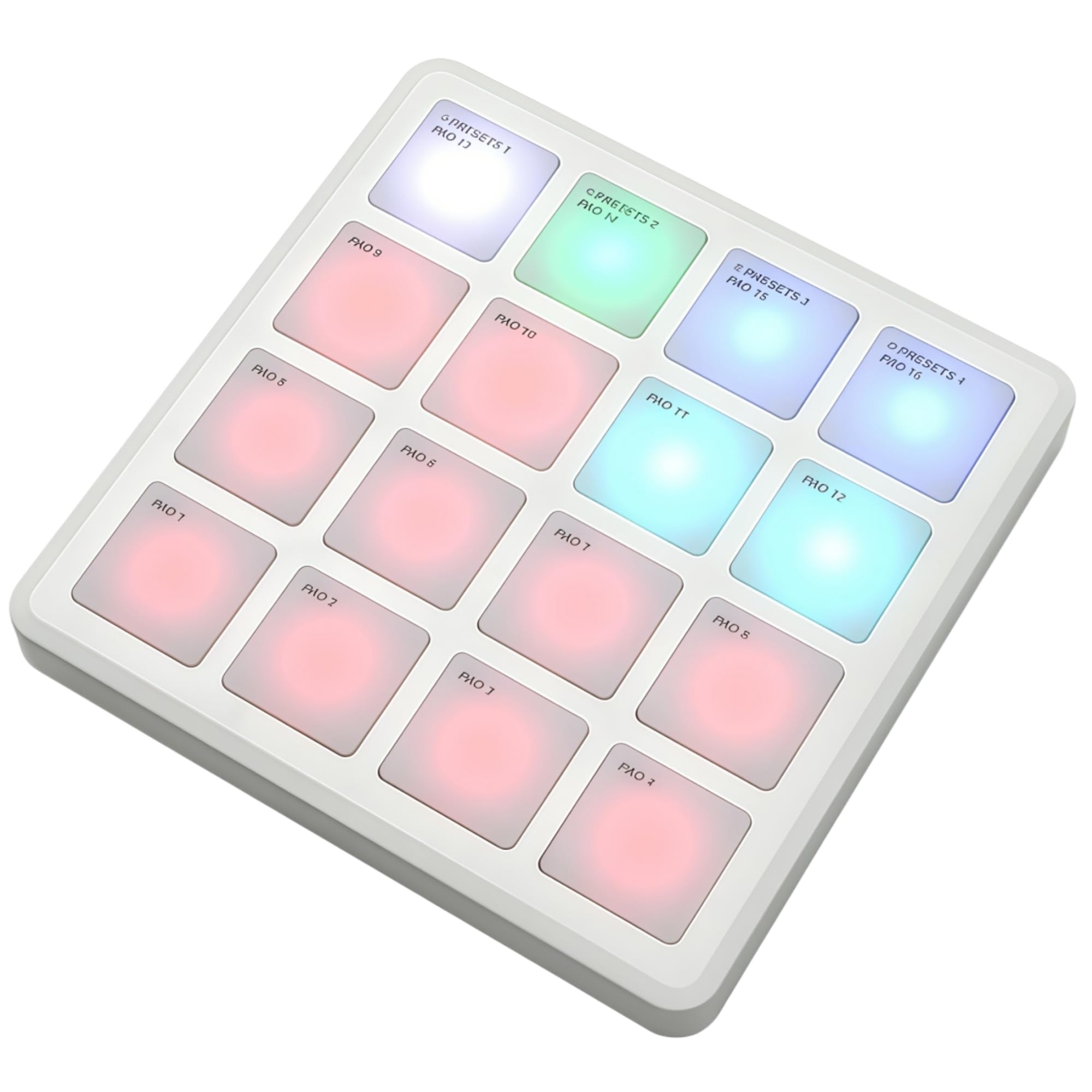 M-VAVE SMC-PAD Pocket PAD - Controlador inalámbrico MIDI de tambor, 16 almohadillas RGB sensibles a la velocidad con Aftertouch, almohadilla MIDI portátil, recargable, repetición de notas, para DAW