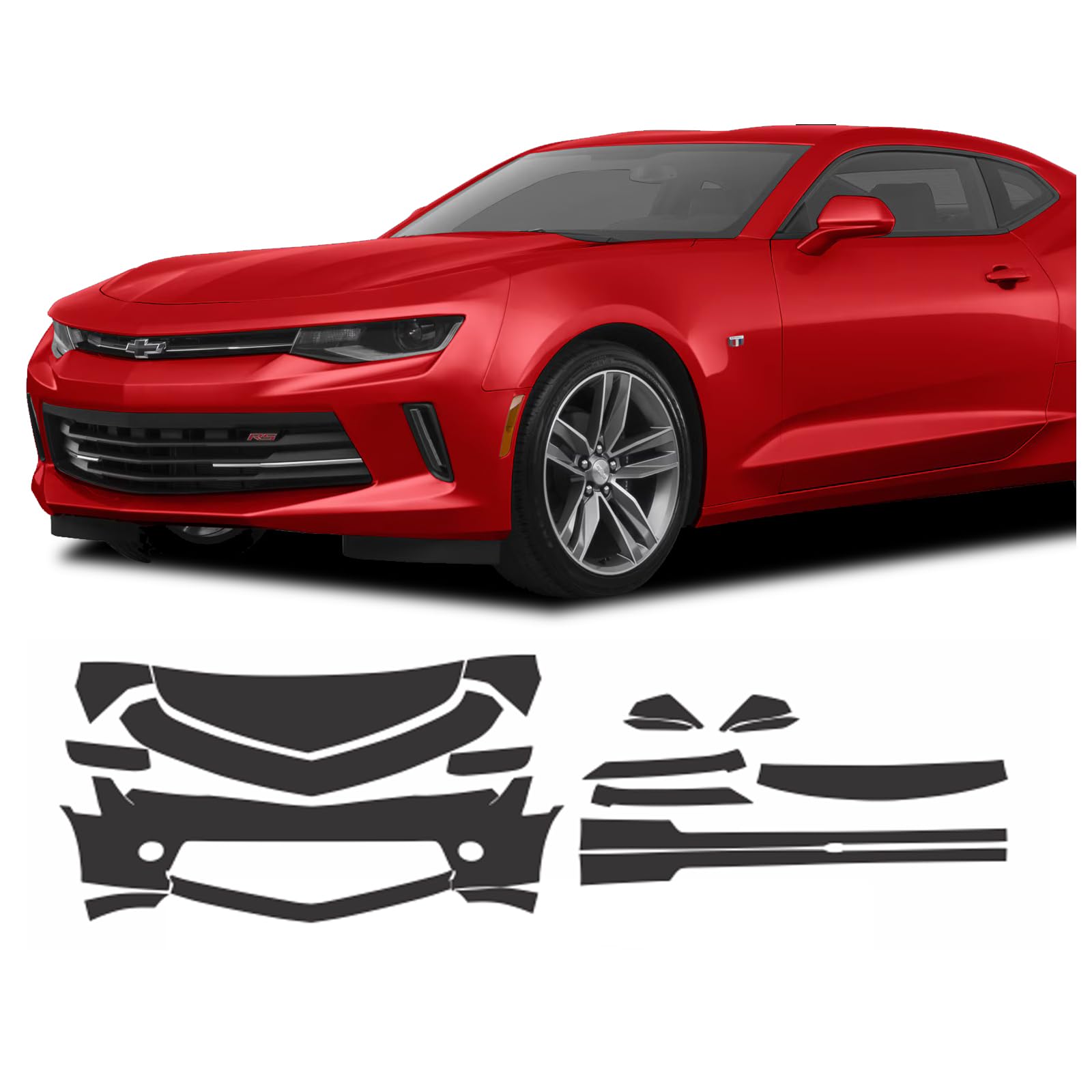 BENINI DESIGN STUDIO Front End Bumper Headlights Paint Protection Film PPF Clear Bra Kit Compatible with 2014-2018 Chevrolet Chevy Camaro LS RS LT and SS - Made in The USA (LT, LS or RS)