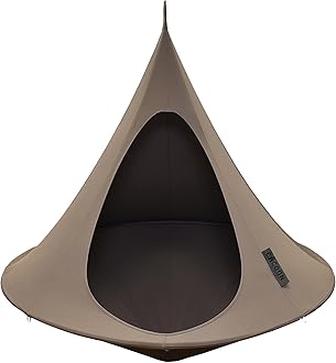 Vivere CACDT7 Sheltered Hanging Chair Polyester Cotton Blend Double, Taupe