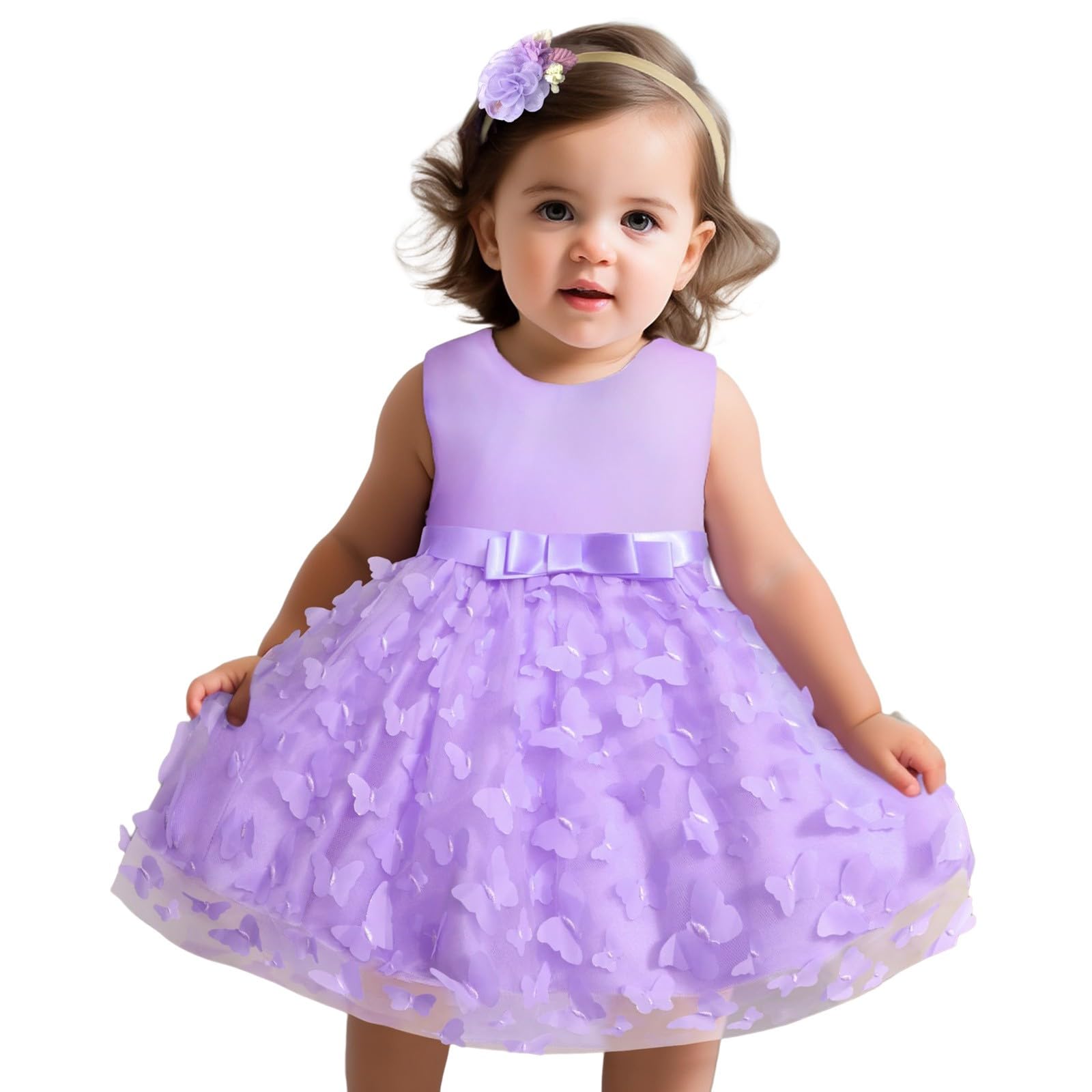 Robe de soirée pour bébé fille sans manches papillon broderie tulle nœud papillon robe de soirée robe de mariage pour enfants vêtements mode