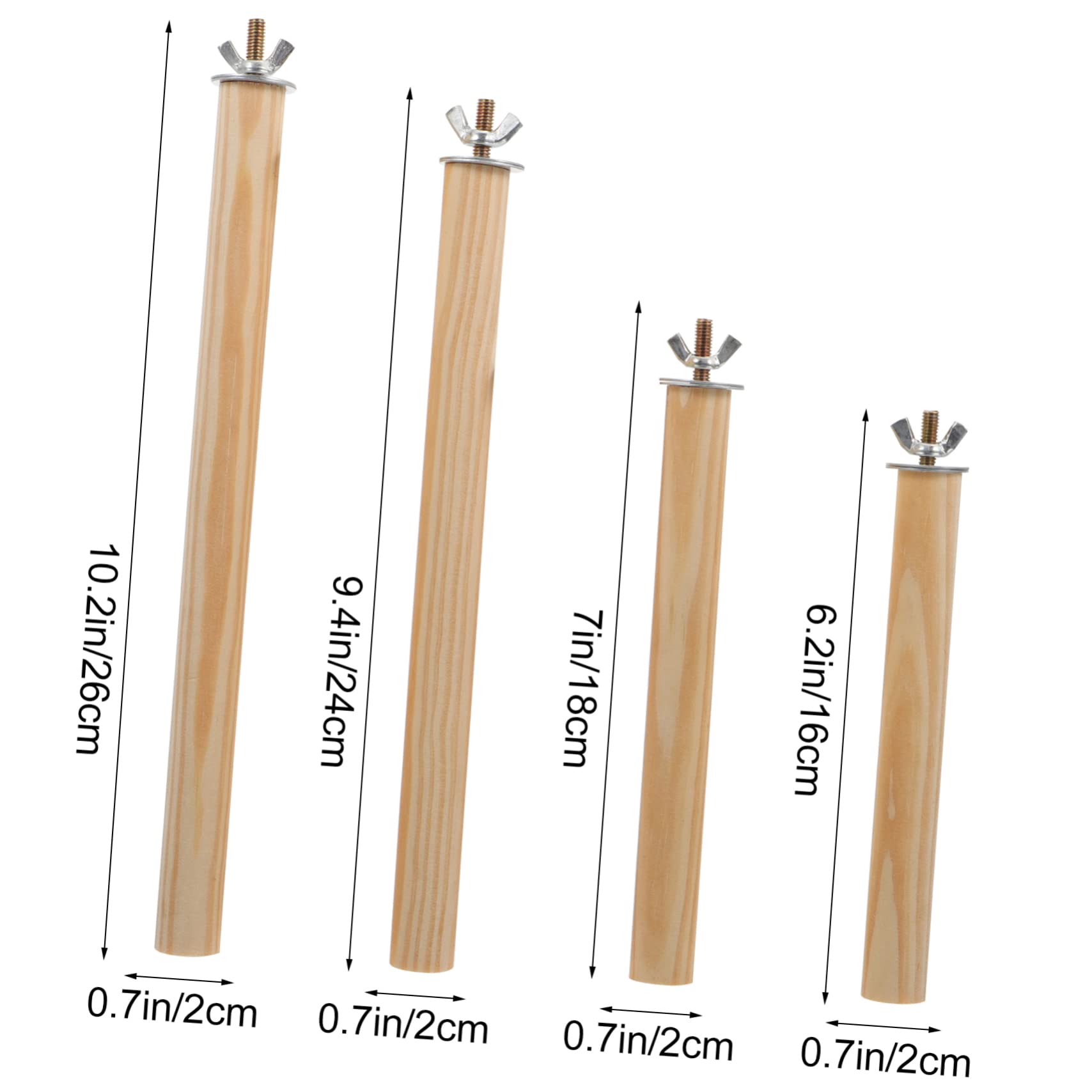 Levemolo Pet Bird Parrot Cage Stands 4 Sizes Sturdy Wooden Sticks for Beak Grinding Activity