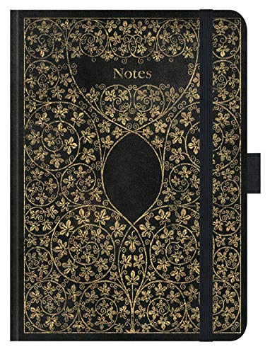 Premium Notes Big "Antik - Schwarz": A5 Notizbuch liniert mit hochwertiger Folienveredelung, Stifteh Premium Notes Big "Antik - Schwarz": A5 Notizbuch liniert mit hochwertiger Folienveredelung, Stifteh