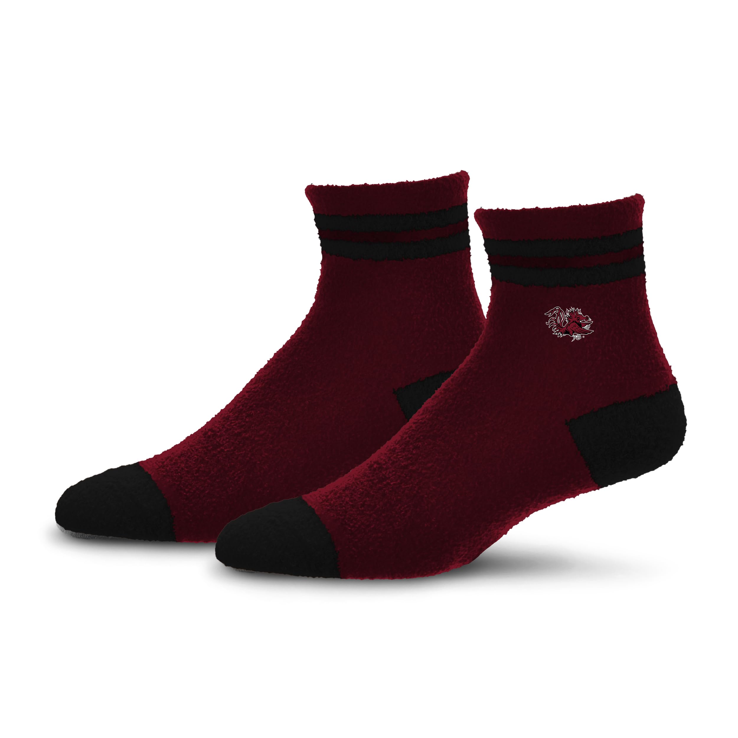 For Bare Feet NCAA SOUTH CAROLINA GAMECOCKS Cozy Two Stripe Quarter Sock Team Color OSFM