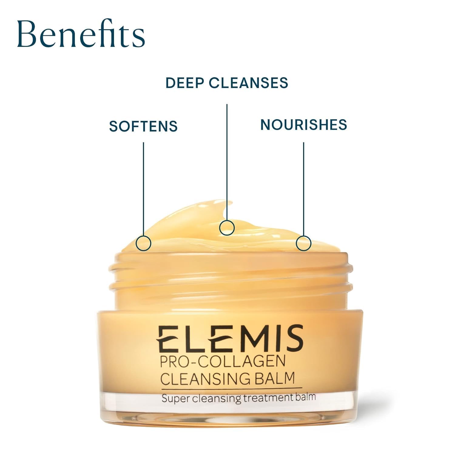 Elemis Bálsamo Limpiador Pro-colágeno Limpiador Facial Fundente 3 En 1 Lavado Facial Profundo Contiene Aceites Esenciales Desmaquillante Diario Hidratante, 20ml