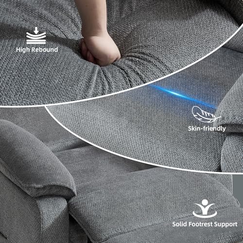 Sillón reclinable eléctrico Gris oscuro miniatura 4