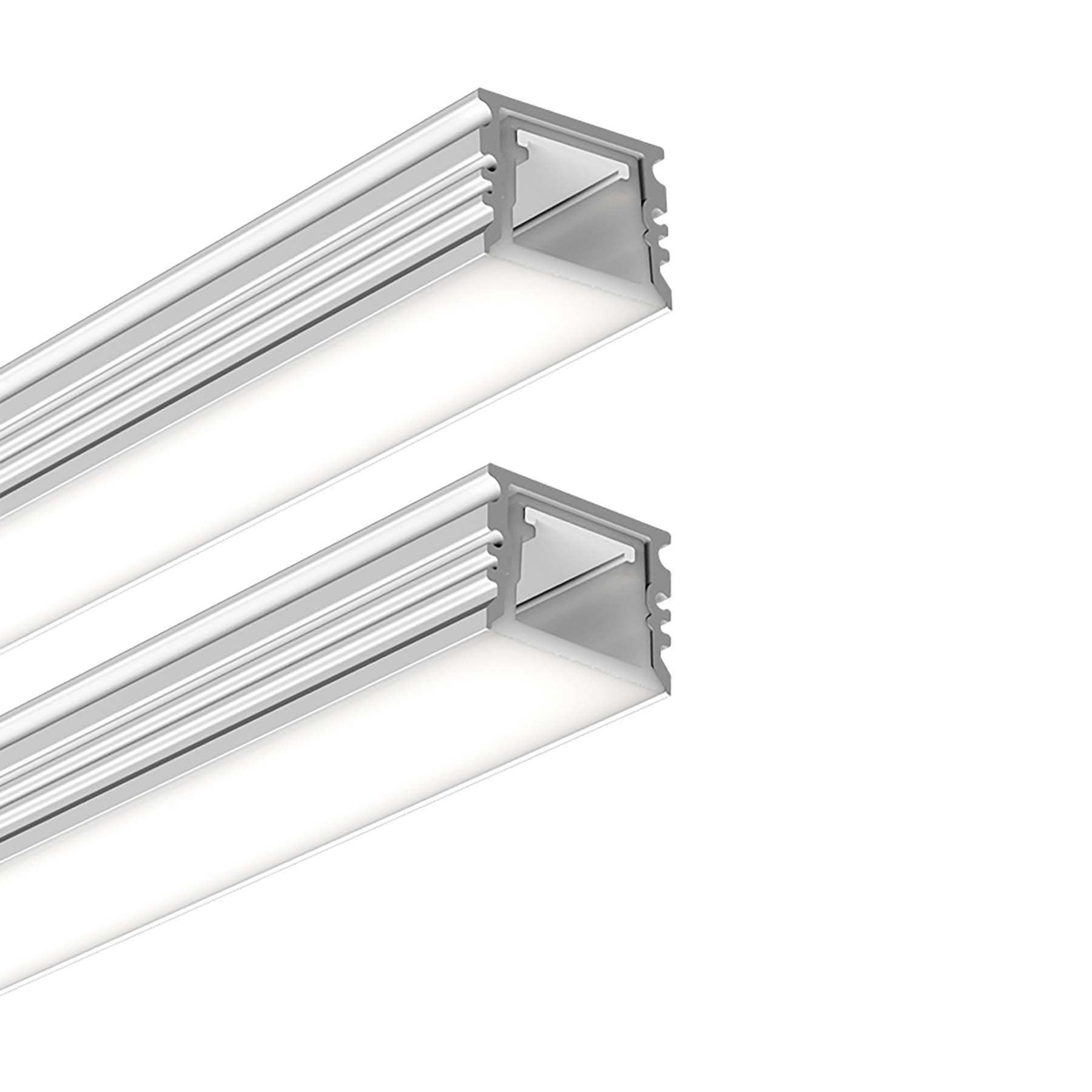 G.W.S® Waterproof Surface Mounted LED Profile, 2-Pack Aluminium Channel for LED Strip Light, 1 Metre 17.5mmx12.9mm (296-D1713) — image 1