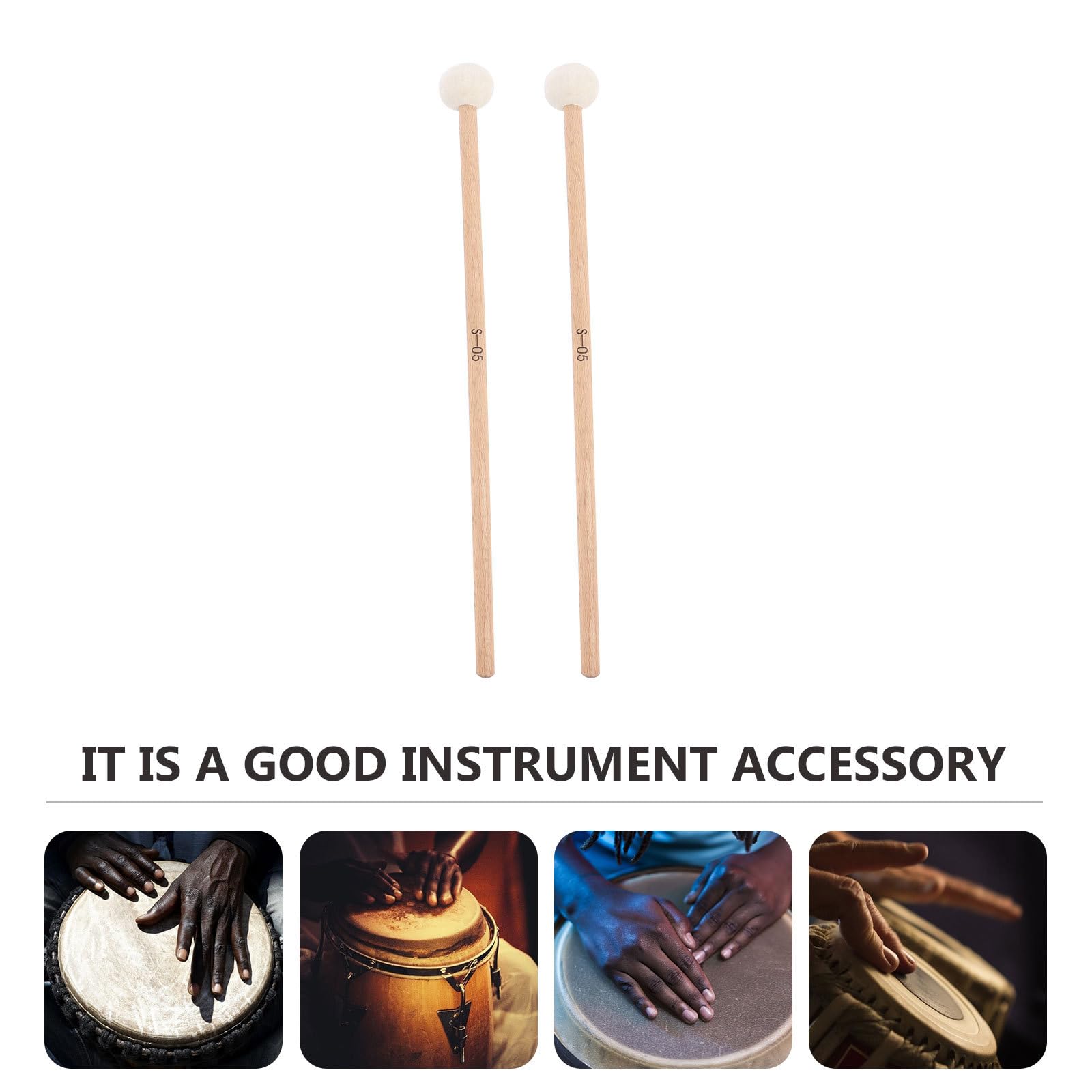 Mazo para Timbales de Madera white, 2 Piezas