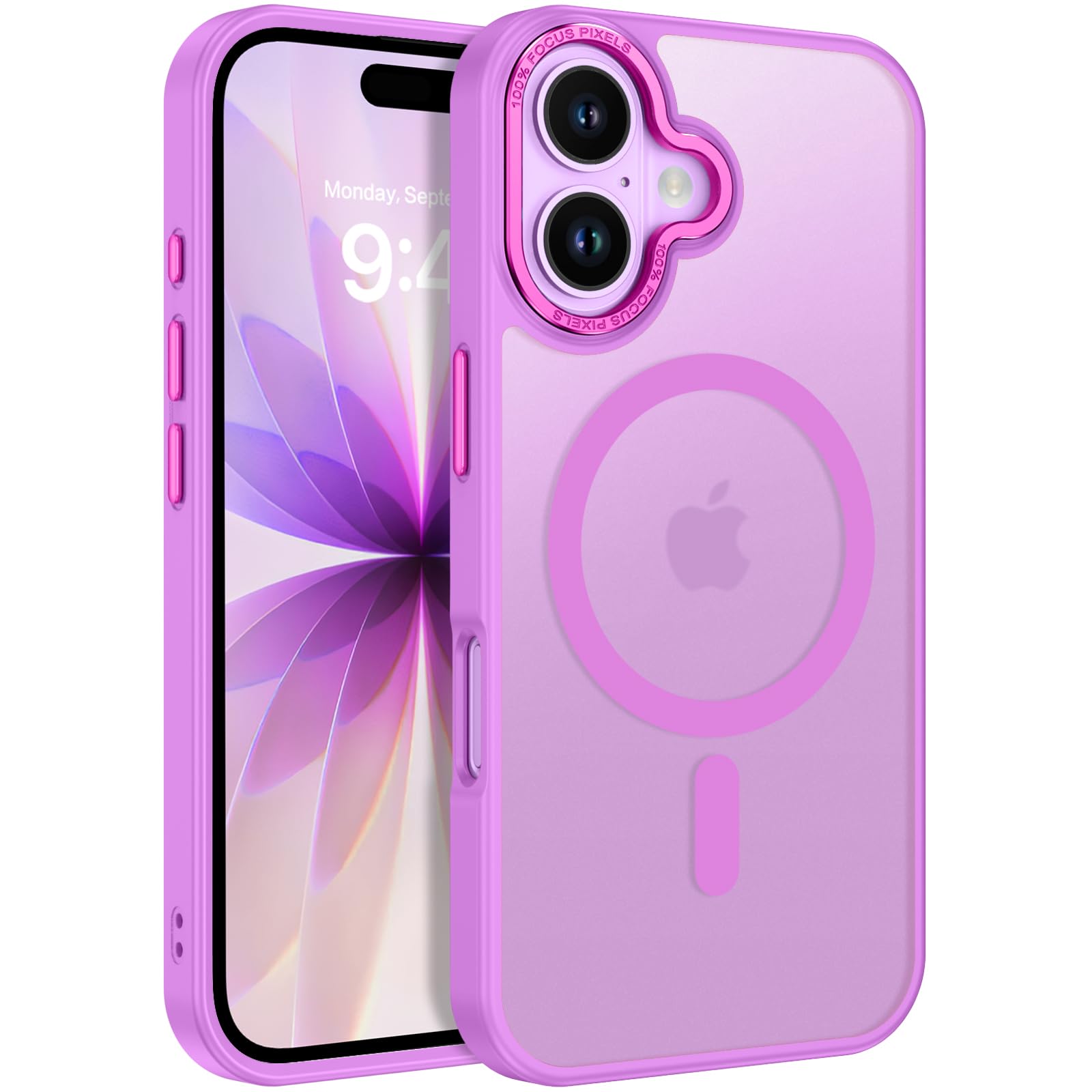 YINLAI Strong Magnetic for iPhone 17 Case, Slim Fit Phone Case iPhone 17 [Compatible with Magsafe] Women Men Classic Translucent Matte Shockproof Protective Case for iPhone 17 6.3 inch, Fruit Purple