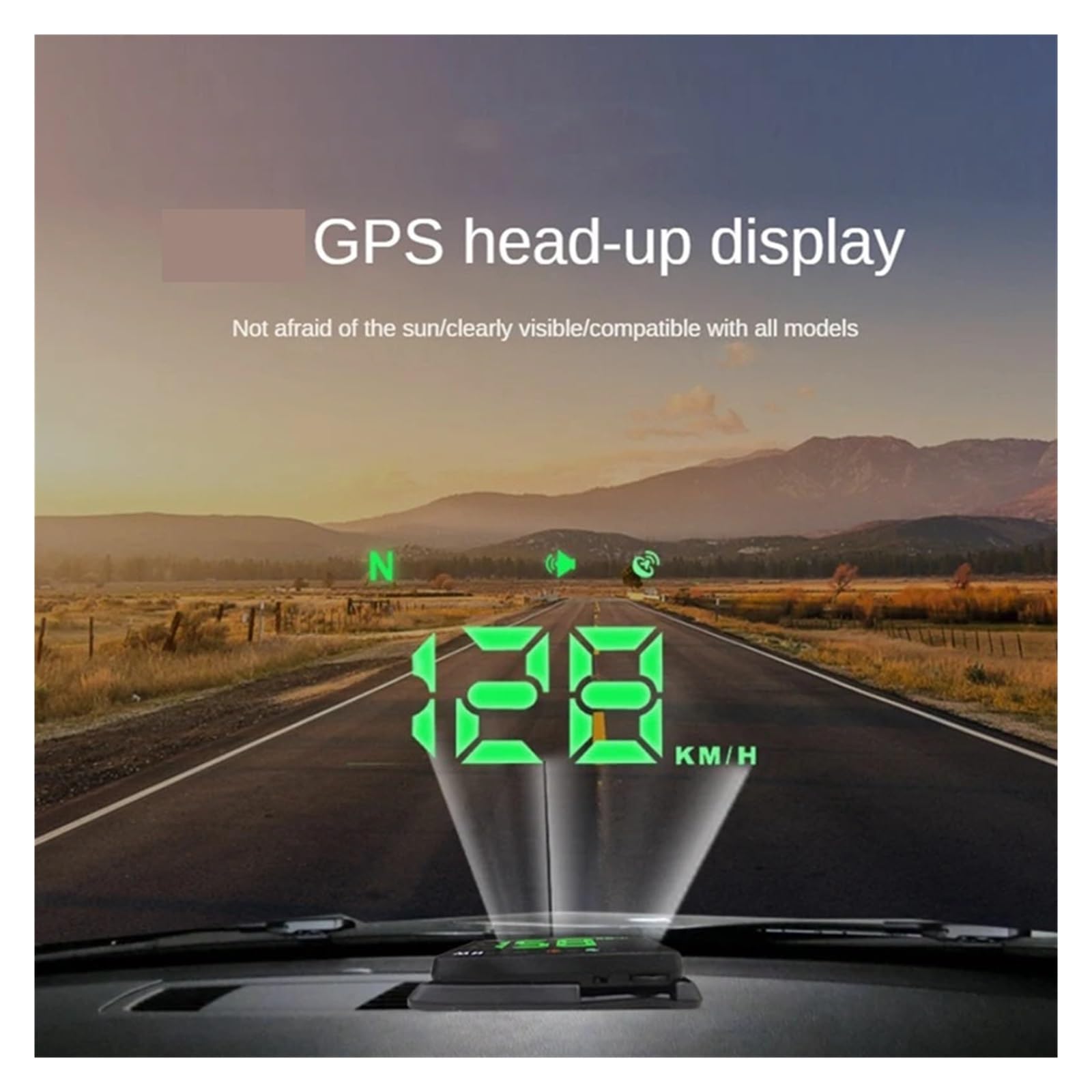 HUD Head Up Display GPS For Coche Velocímetro Parabrisas Proyector Universal Negro Adecuado For Todos Los Coches Camioneta Alerta De Velocidad