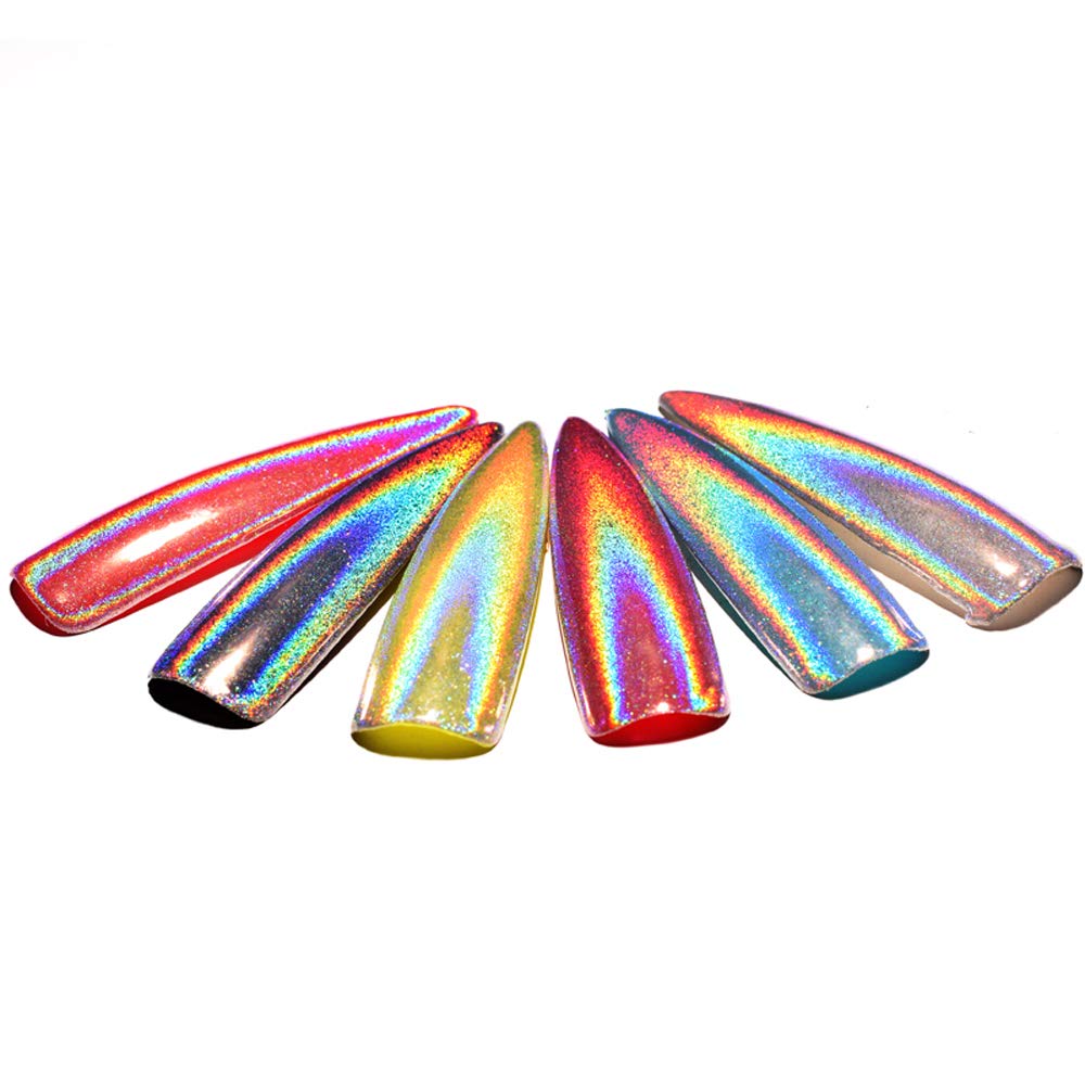 Weißes Perlchrom-Nagelpulver – Laser-Glitter, Für Chrom-Nagelkunst, Mit Schwamm-Applikator