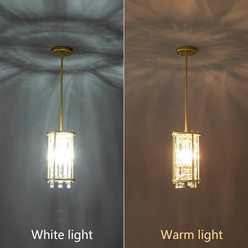 Miniatura 5 de LMQNINE Modernas luces colgantes doradas para isla de cocina, lámpara de araña de cristal, elegante iluminación colgante ajustable para comedor y
