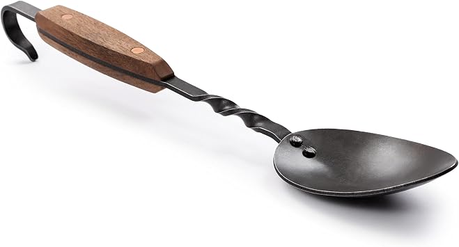 Barebones Cowboy Grill Chef Spoon - Outdoor Cooking Accessories - Long Handle Dipper, Sauce Spoon, Heavy Duty Cooking Spoon