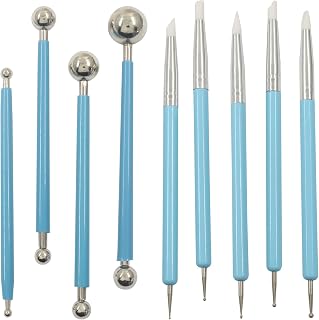 Dotting Tools, Silicone Clay Sculpting Tool Set - 9 Piece Silicone Paint Brushes & Modeling Kit for Pottery, Ceramics, Nail Art & Crafting