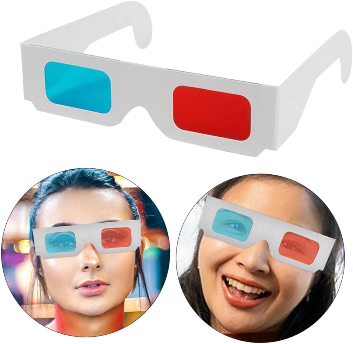 70pcs Anaglyph 3D Glasses Paper Cardboard Frame Red and Blue for Adults and Movie Viewing Educational Use