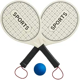 Kit Frescobol 2 Raquetes de Madeira + Bolinha Jogo de Praia Beach Tennis Lazer Esporte Verão