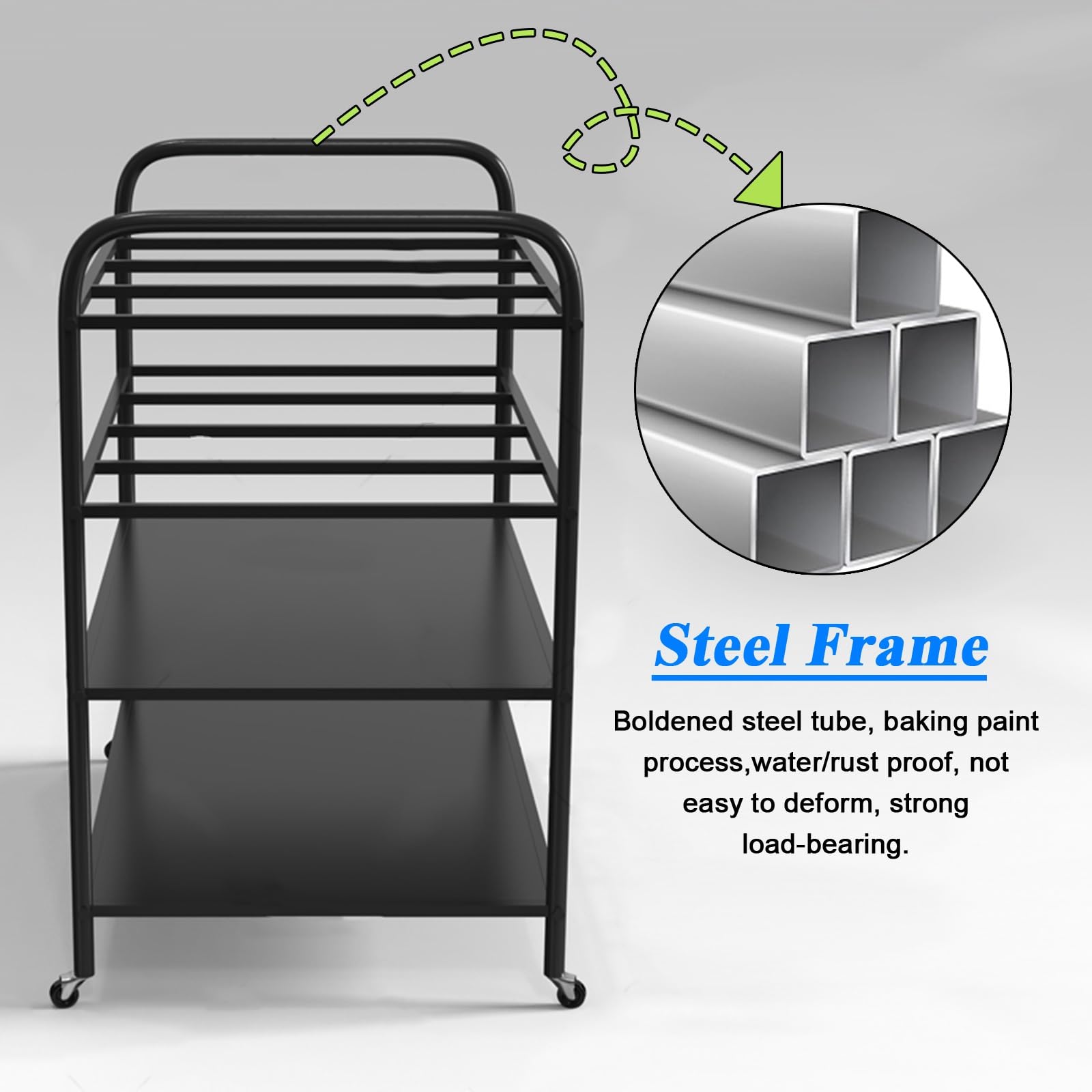 Soporte para Esterilla de Yoga, Carrito móvil con Ruedas para esterillas de Yoga, Organizador de Gimnasio en casa para Rodillos de Espuma y esterillas de Fitness, Estante de Gran Capacidad p