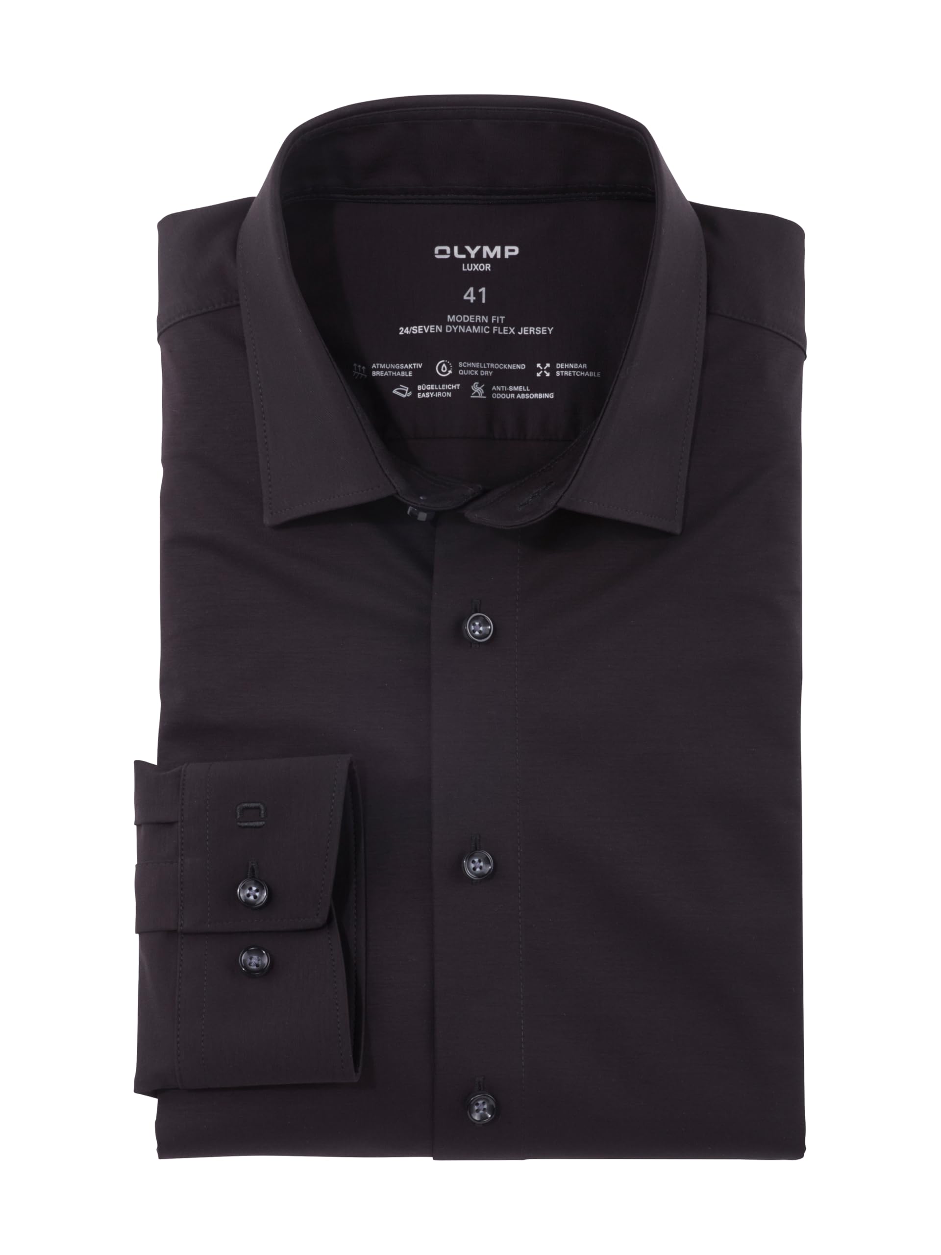 OLYMP Langarmhemd Luxor 24/Seven modern fit Jerseyshirt