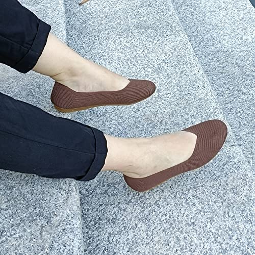 Image of Women's Ballet Flat Dressy Casual Knit Shoes Round Toe Women Mesh Flats