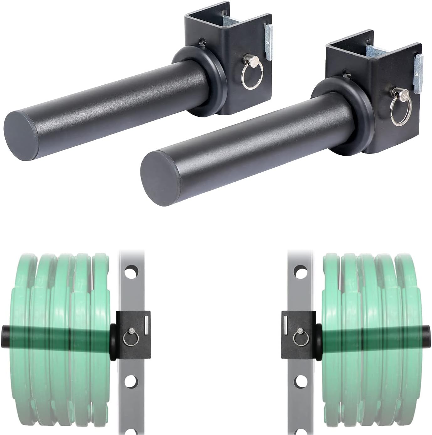 SYL Fitness Olympic Weight Plates Holder Power Rack Attachment Weights Storage Rack, Fit 2x2 inch & 3x3 inch Tube (New Patent Model (Side/Behind), For 2x2 rack (All hole size)) : Sports & Outdoors