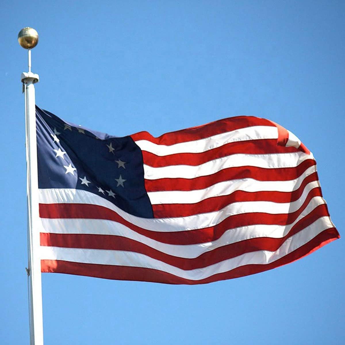 USA Flag Co. Betsy Ross Flag 3x5 foot | Heavy Duty Polyester, Embroidered Stars, Sewn Stripes, Brass Grommets (Traditional Red, White and Blue)