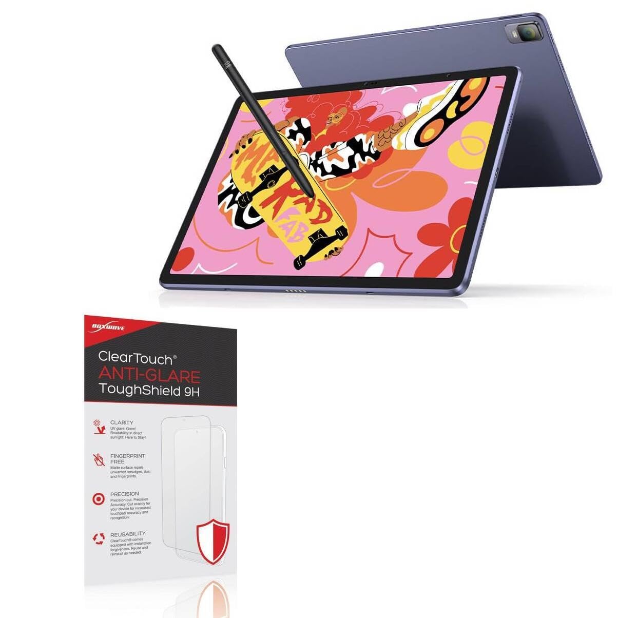 BoxWave Screen Protector Compatible with XP-Pen Magic Drawing Pad (12.2 in) - ClearTouch Anti-Glare ToughShield 9H (2-Pack), Anti-Glare 9H Tough Flexible Film Screen Protector