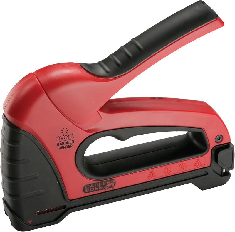 MSG-501 Heavy-Duty Cable Boss Staple Gun, Professional Grade, Secures (NM) Coax, & Low-Volt Cable, Red | Hand Tool for NM, Coax, VDV, Low-Voltage Cable, Secures Romex and CAT 5 Cable, Red (Formerly: Gardner Bender)