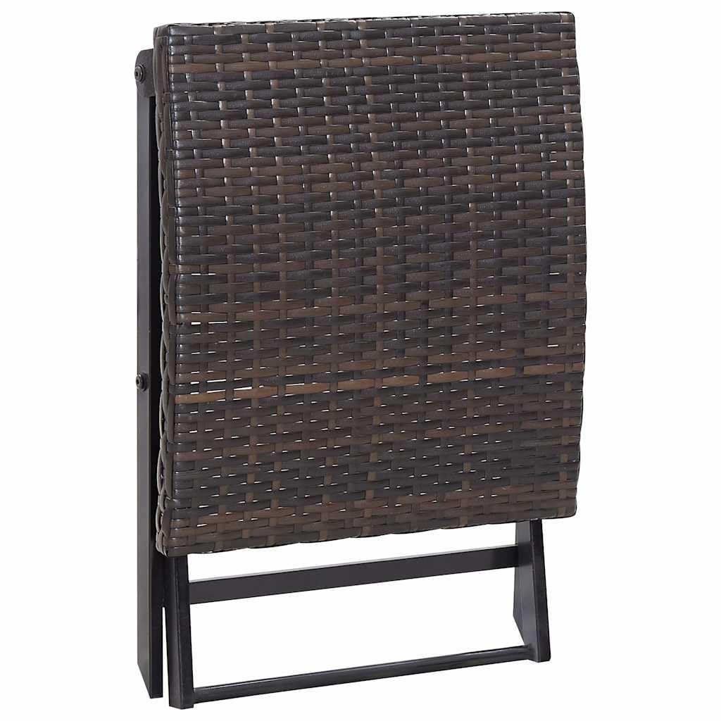 Taboret składany Poly Rattan brązowy