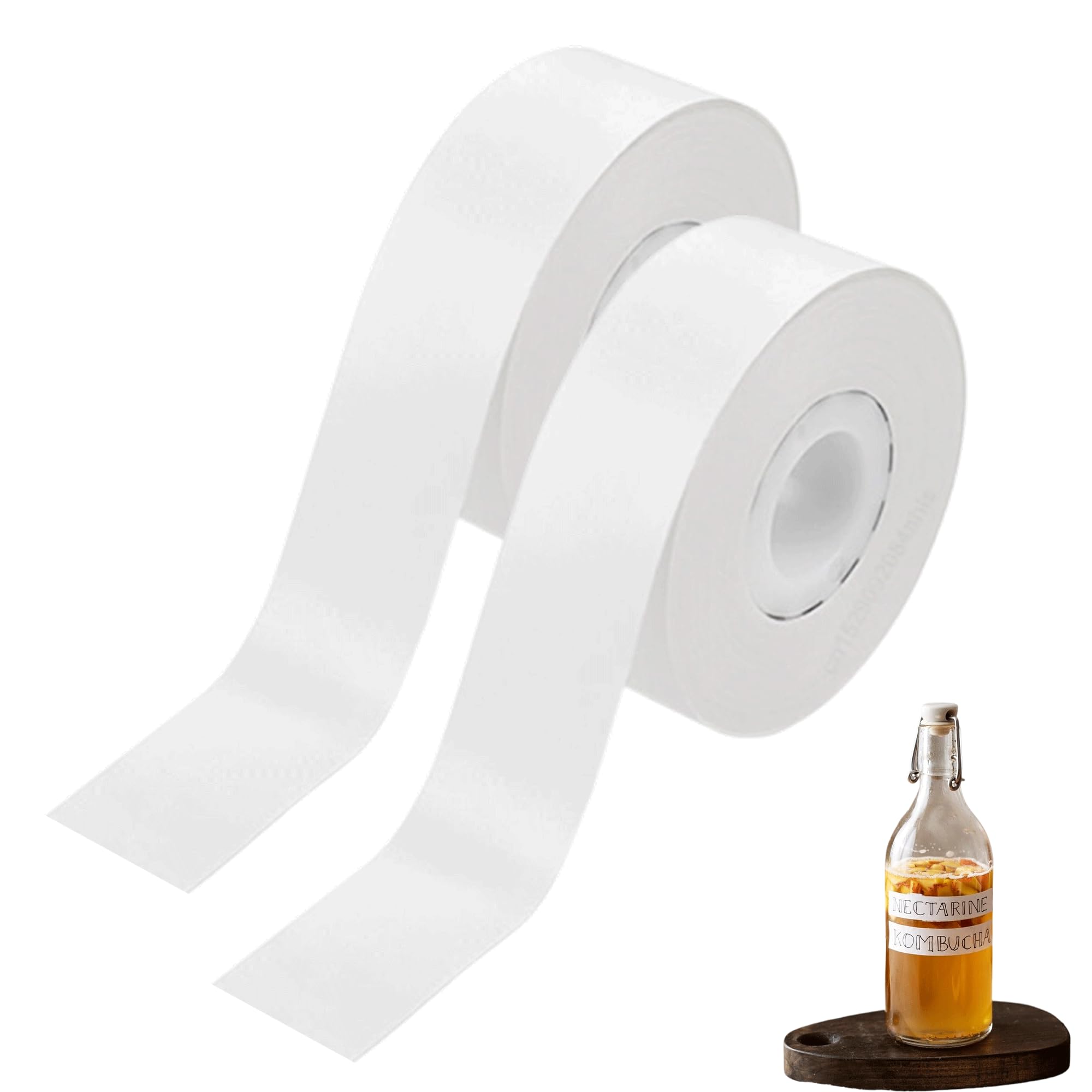 2Pcs Qutie Label Maker Tape, Waterproof DIY Self-Adhesive Labels, Label Maker Tape 15mmx4M Compatible for Qutie Label Printer, Suitable for Name Price Shelf Life Classification Storage Labels